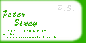 peter simay business card